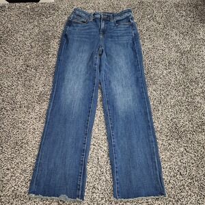 Chico's high rise straight leg jeans Darkwash Rawhem Women's 4 R U.S. / sz 0 R,